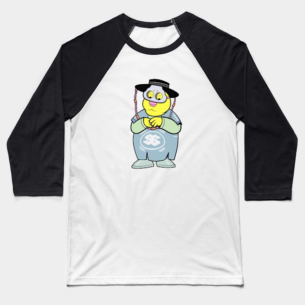 Cute korean traditional styled fat boy cartoon figure illustration Baseball T-Shirt by slluks_shop